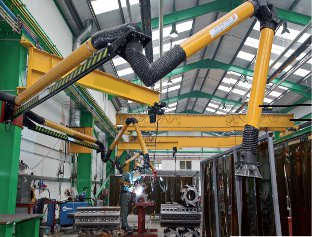 A British equipment manufacturing shop customizes overhead cranes and jib cranes