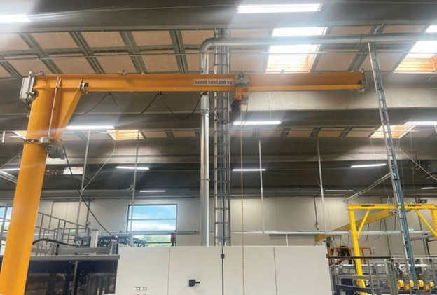 Installing overhead crane in tight space for mattress manufacturer